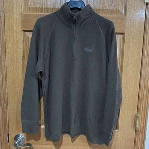 THE NORTH FACE Men’s XL Brown 1/4 Zip Long Sleeve Acrylic Wool Sweater